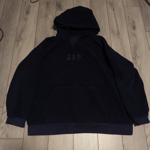 Gap Navy Fleece Oversized Y2k Vintage Hoodie - Picture 4 of 7